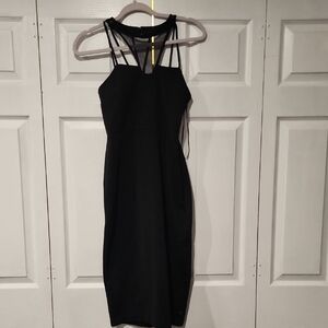Express Black Strappy Midi Dress